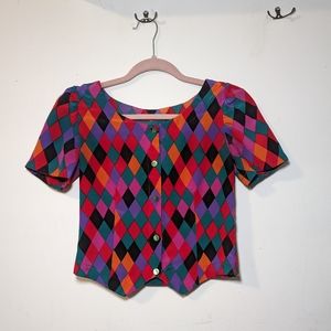 Vintage 80's Patterned Button-up